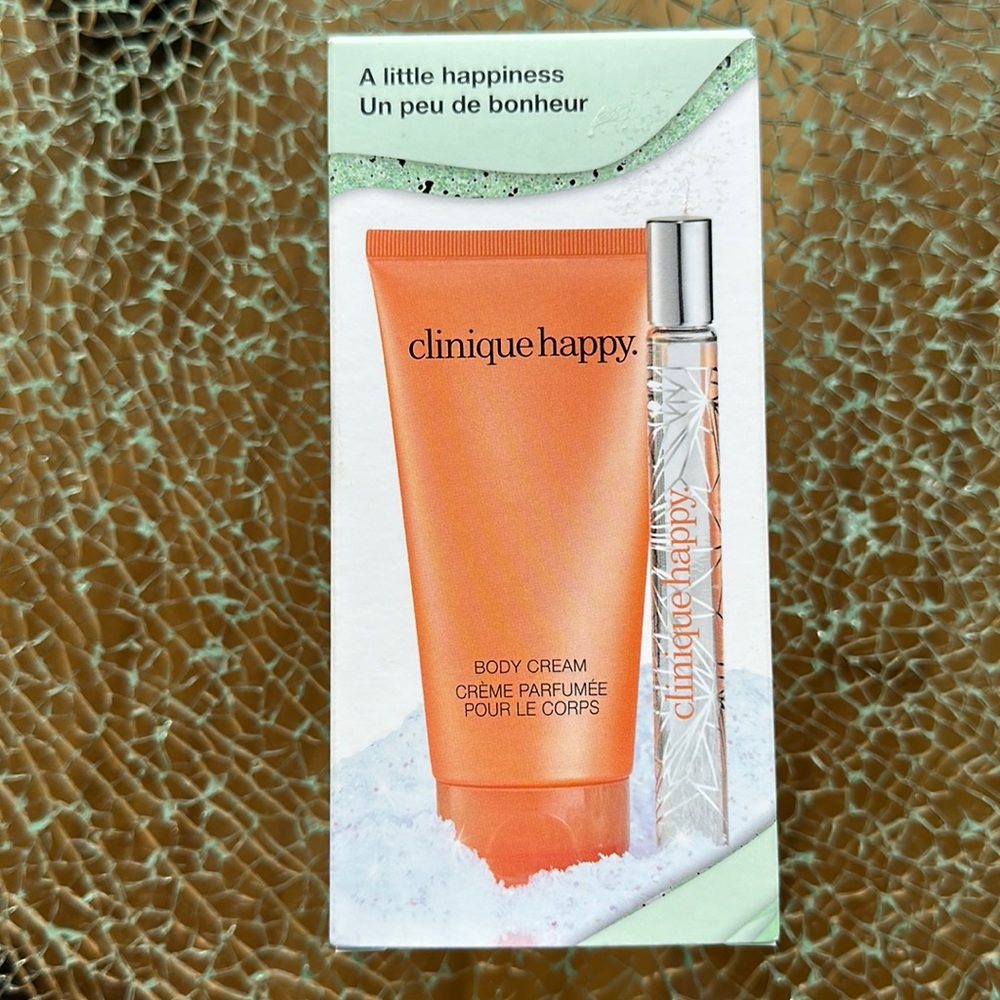 NWT. Clinique Happy Body Cream + Clinique Happy Perfume Spray